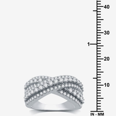 5.5MM 1 1/2 CT. T.W. Lab Grown White Diamond Sterling Silver Band
