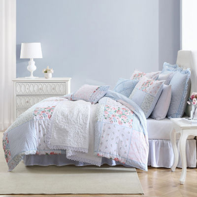 Laura Ashley Hope Patchwork Cotton Midweight Comforter Set