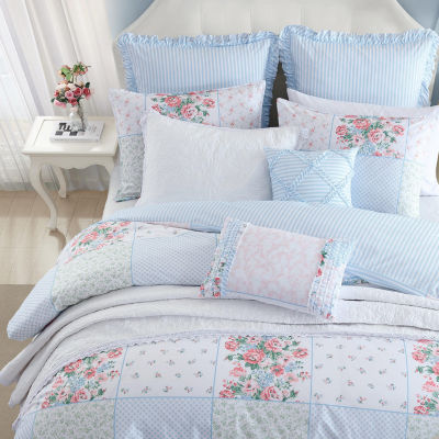 Laura Ashley Hope Patchwork Cotton Midweight Comforter Set