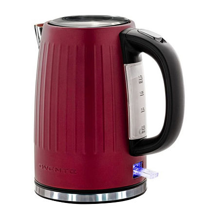 Ovente 1.7 Litre Tea Stainless Steel Stainless Steel Electric Kettle, One Size, Red