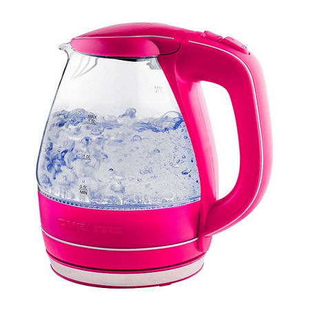 Ovente 1.5 Litre Glass With Led Light Stainless Steel Electric Kettle, One Size, Pink