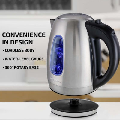 Ovente 1.7 Litre Lighted Cordless Stainless Steel Electric Kettle