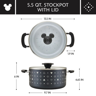 Farberware Disney Monochrome Ceramic 5.5-qt. Non-Stick Stockpot with Lid