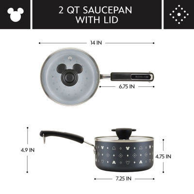 Farberware Disney Monochrome Ceramic 2-qt. Non-Stick Sauce Pan with Lid