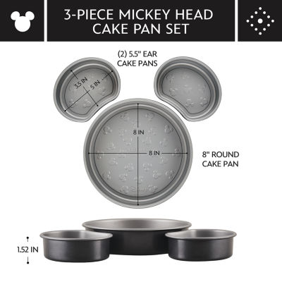 Farberware Disney Bake with Mickey Mouse 3-pc. Non-Stick Mickey Head Cake Pan Set