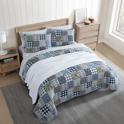 Eddie Bauer Cozy Plaid Patchwork Cotton Quilt Set