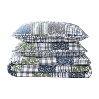 Eddie Bauer Cozy Plaid Patchwork Cotton Quilt Set