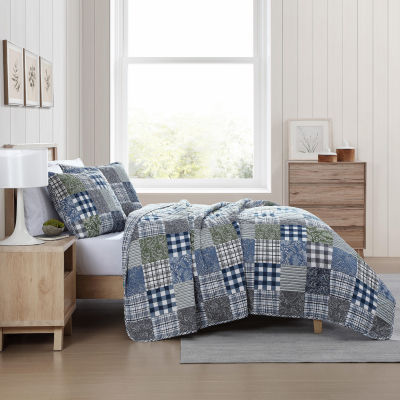 Eddie Bauer Cozy Plaid Patchwork Cotton Quilt Set