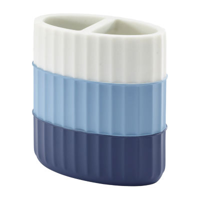 IZOD Clubhouse Stripe Toothbrush Holder, One Size, Blue