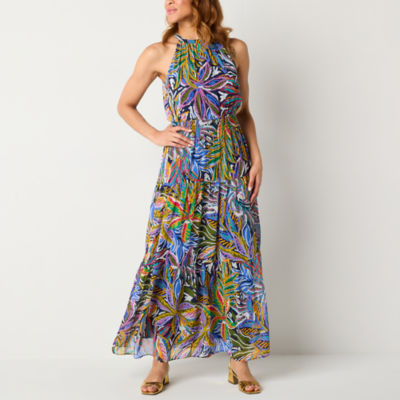 R & K Originals Womens Sleeveless Floral Maxi Dress