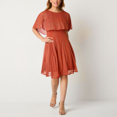 Danny & Nicole Womens Short Sleeve Fit + Flare Dress