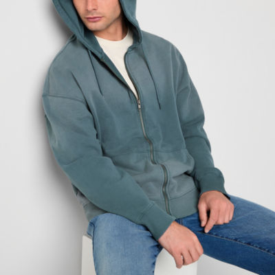 Arizona Mens Long Sleeve Washed Full Zip Hoodie