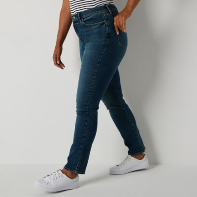 a.n.a Womens High Rise Straight Leg Jean