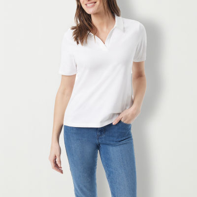 Gloria Vanderbilt Womens Short Sleeve Polo Shirt