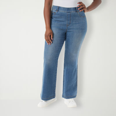 Gloria Vanderbilt® Shape Effects Plus Womens High Rise Pull On Flare Leg Jean