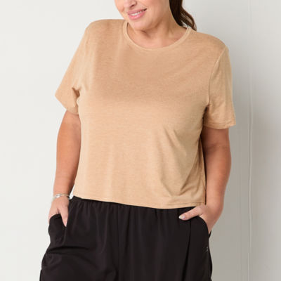 Xersion Everyday Womens Crew Neck Short Sleeve T-Shirt Plus