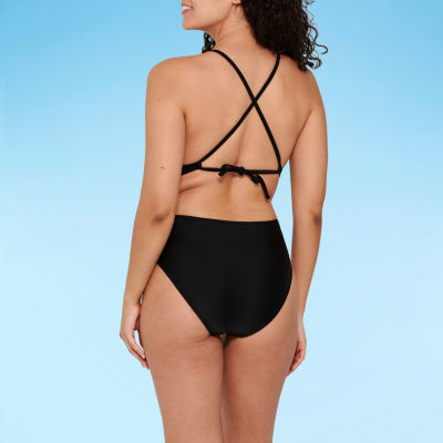 Decree Womens Textured One Piece Swimsuit Juniors