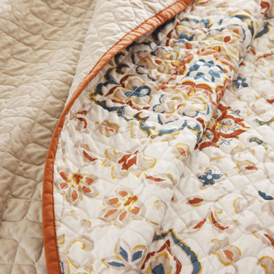 Madison Park Maya 6-Pc Printed Quilt Set With Throw Pillows