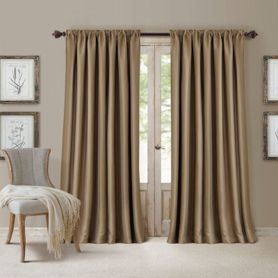 Elrene Home Fashions All Seasons Blackout Rod Pocket Back Tab Single Curtain Panel