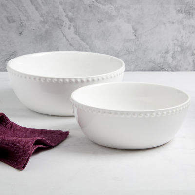 Fieldcrest Beaded 2-pc. Ceramic Serving Bowl