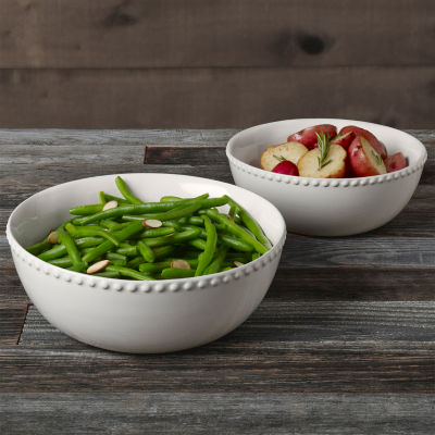 Fieldcrest Beaded 2-pc. Ceramic Serving Bowl