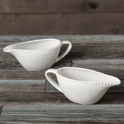 Fieldcrest Beaded Ceramic Gravy Boats