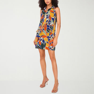 MSK Womens Sleeveless Floral Shift Dress