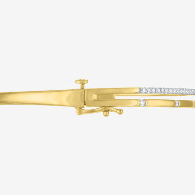 Diamond Addiction (G-H, Si2-I1) Womens 1/2 CT. T.W. White Diamond 14K Gold Over Silver Sterling Silver Bangle Bracelet