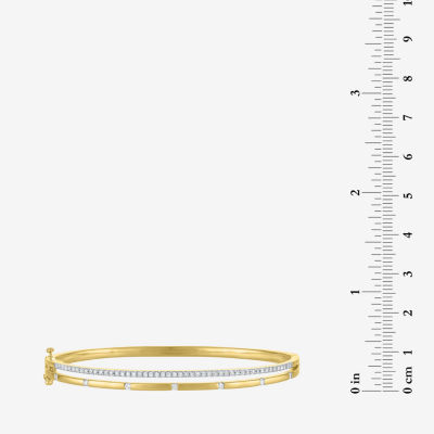 Diamond Addiction (G-H, Si2-I1) Womens 1/2 CT. T.W. White Diamond 14K Gold Over Silver Sterling Silver Bangle Bracelet
