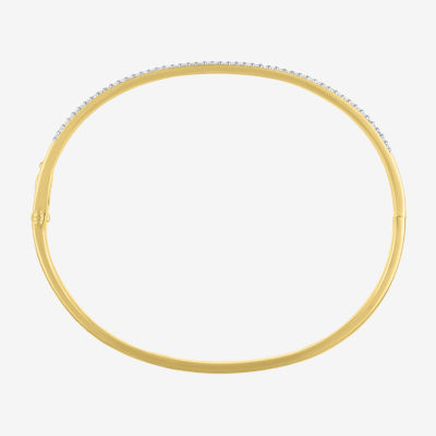 Diamond Addiction (G-H, Si2-I1) Womens 1/2 CT. T.W. White Diamond 14K Gold Over Silver Sterling Silver Bangle Bracelet