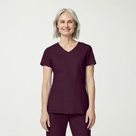 Dickies Womens V Neck Short Sleeve Scrub Top, Xx-small, Purple