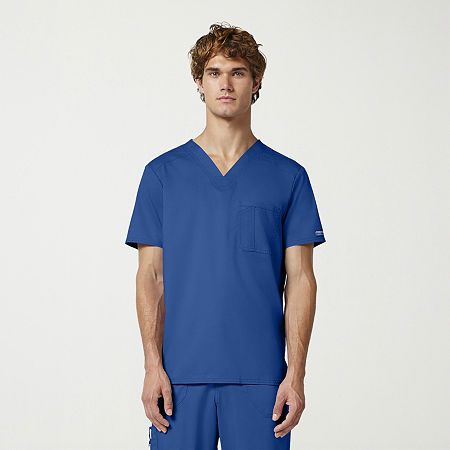 Cherokee Mens V Neck Short Sleeve Scrub Top, X-large, Blue