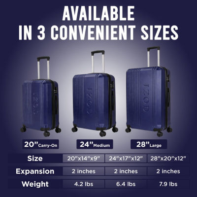 IZOD Zane 3-pc. Hardside Expandable Luggage Set - JCPenney