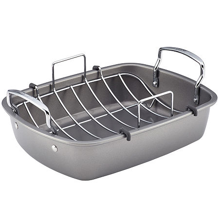 Circulon Nonstick 17x13 Roasting Pan With Rack, One Size, Gray