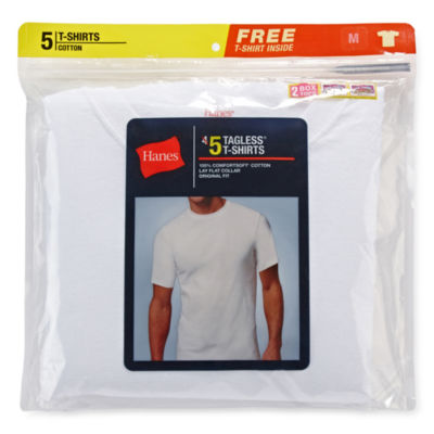 Hanes Cotton Fresh Iq Bonus Pack Mens 5 Short Sleeve Crew Neck T-Shirt