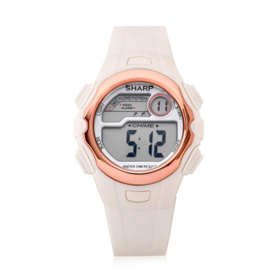 Sharp Womens Automatic Digital White Strap Watch Shr3018jc - JCPenney