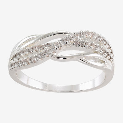 Sparkle Allure Cubic Zirconia Pure Silver Over Brass Bypass Band