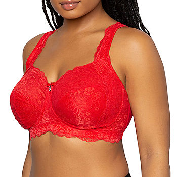 Allover Lace Unlined Bra Black 40C by Curvy Couture
