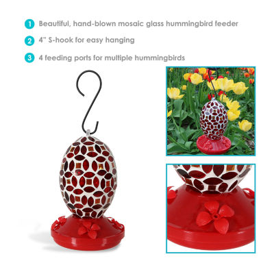 Net Health Shops Red Mosaic Hummingbird Bird Feeder