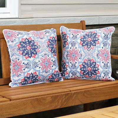 Net Health Shops Red Floral Throw 2-pc. Square Throw Pillow