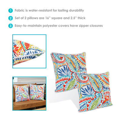 Net Health Shops Bold Paisley Throw 2-pc. Square Outdoor Pillow