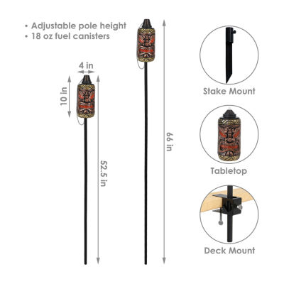 Net Health Shops 3-In-1 Tiki Face Set Of 4 Torch