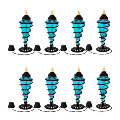 Net Health Shops Glass Tabletop Set Of 8 Blue Torch