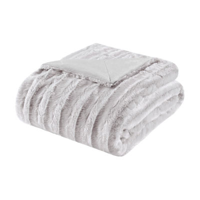 Madison Park York Long Faux-Fur Throw