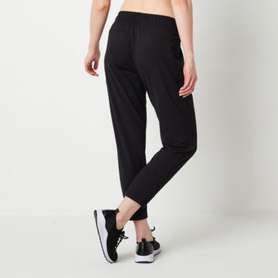 adidas Womens Mid Rise Workout Pant, Color: Black White - JCPenney