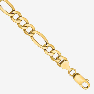 14K Gold Inch Semisolid Figaro Chain Bracelet