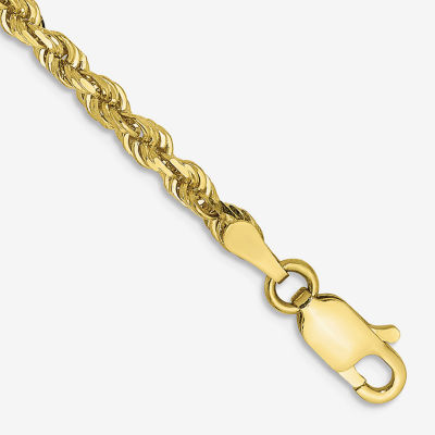 10K Gold Inch Solid Rope Chain Bracelet