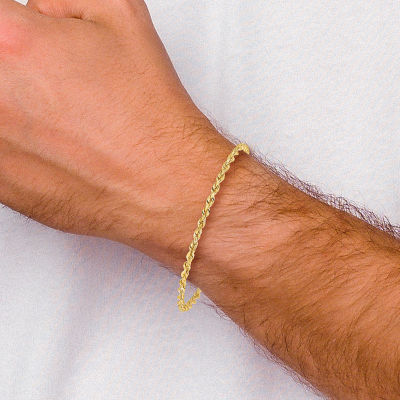 10K Gold Inch Solid Rope Chain Bracelet