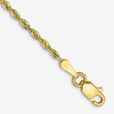 10K Gold Inch Solid Rope Chain Bracelet