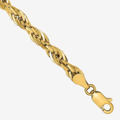 14K Gold Inch Semisolid Rope Chain Bracelet